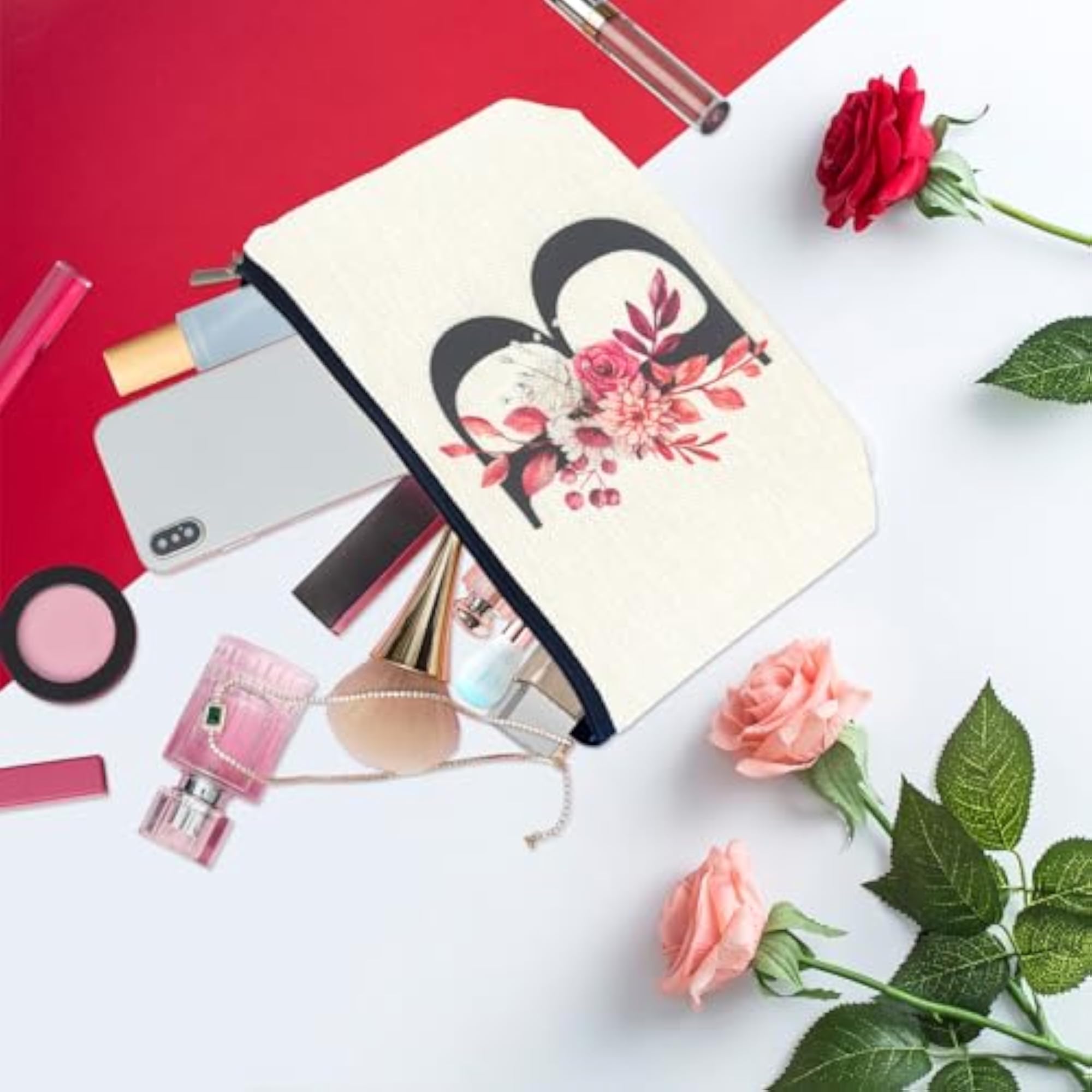 A-Z Personalized Makeup Bag for Women, Waterproof